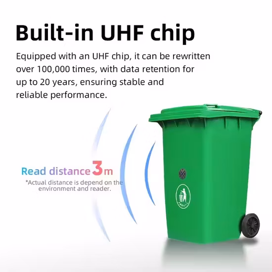 Waterproof Smart City Management RFID Plastic Screw Worm Waste Bin Tag Garbage Classification Label