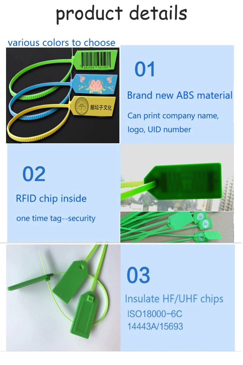 Waterproof Plastic Traceability UHF RFID Seal Tag Zip Cable Label