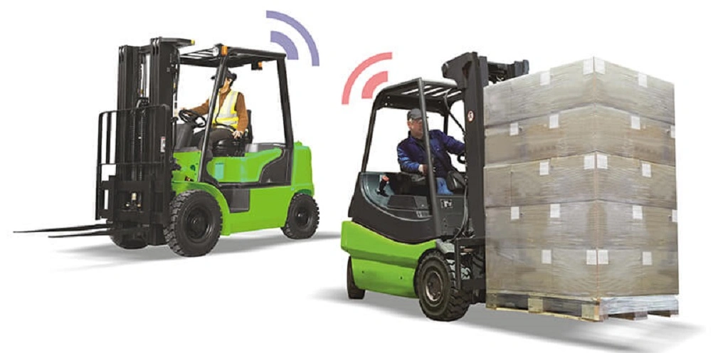 Forklift Blind Spot Safety with Rtls Technology and Active RFID Tags for Pedestrian Corner at Warehouse Construction Drilling Site