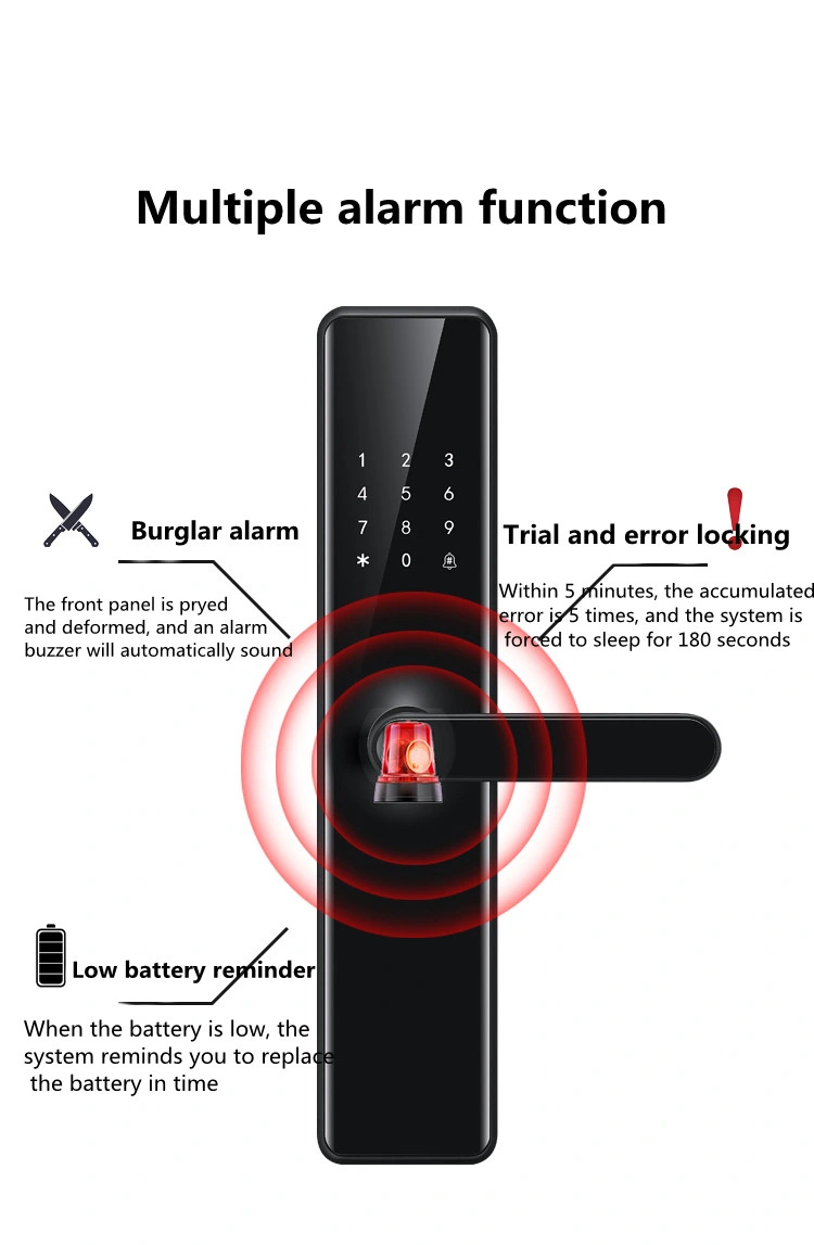 Everlead Outdoor RFID Digital Fingerprint Tuya APP Automatic Keyless Door Locks
