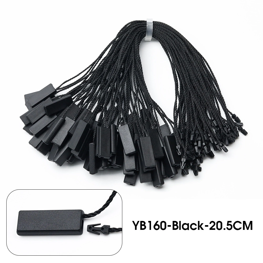 Degradable PLA Disposable Hand Wearing Rope Hanging Grain Children&prime; S Clothing Trademark Logo Black Rectangular Tag Rope